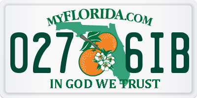 FL license plate 0276IB