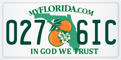 FL license plate 0276IC