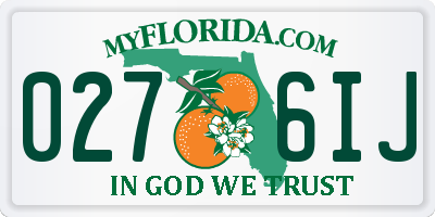 FL license plate 0276IJ