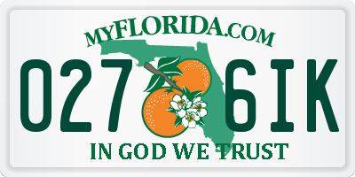 FL license plate 0276IK