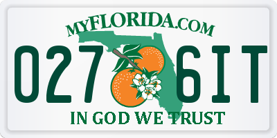 FL license plate 0276IT
