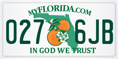 FL license plate 0276JB