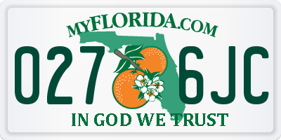 FL license plate 0276JC