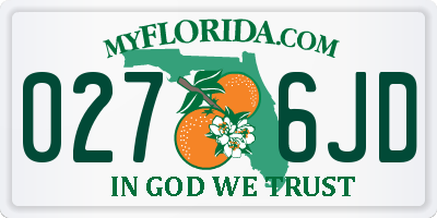 FL license plate 0276JD