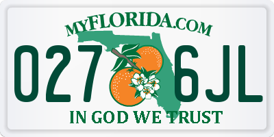 FL license plate 0276JL