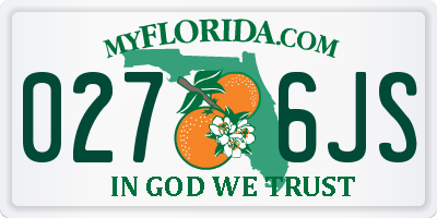 FL license plate 0276JS