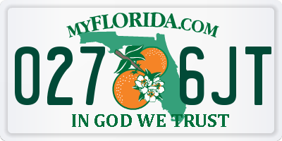 FL license plate 0276JT