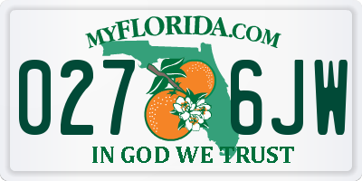 FL license plate 0276JW