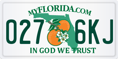 FL license plate 0276KJ