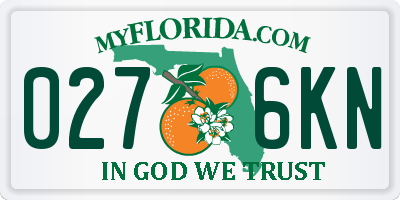 FL license plate 0276KN