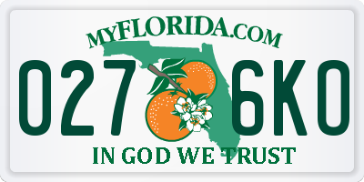 FL license plate 0276KO