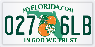 FL license plate 0276LB