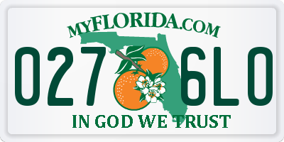 FL license plate 0276LO