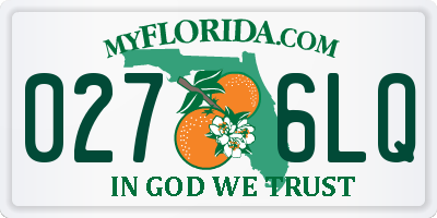 FL license plate 0276LQ