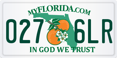 FL license plate 0276LR