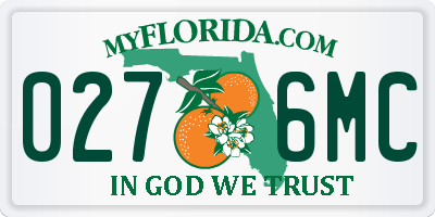 FL license plate 0276MC