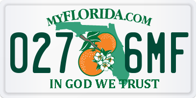 FL license plate 0276MF