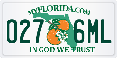 FL license plate 0276ML