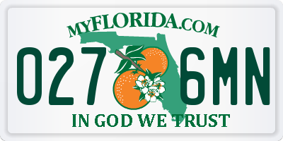 FL license plate 0276MN