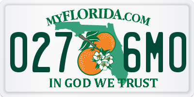FL license plate 0276MO