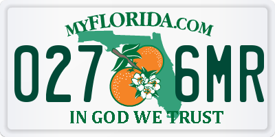 FL license plate 0276MR