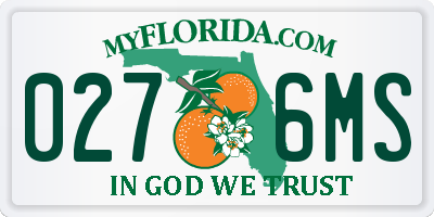 FL license plate 0276MS