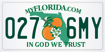 FL license plate 0276MY