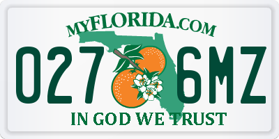 FL license plate 0276MZ