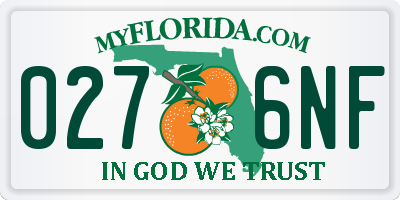 FL license plate 0276NF