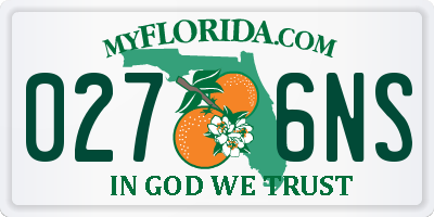 FL license plate 0276NS