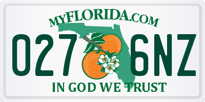 FL license plate 0276NZ