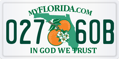 FL license plate 0276OB