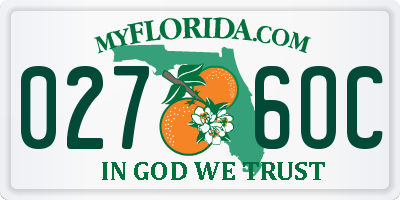 FL license plate 0276OC