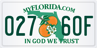 FL license plate 0276OF