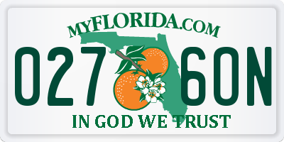 FL license plate 0276ON