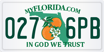 FL license plate 0276PB