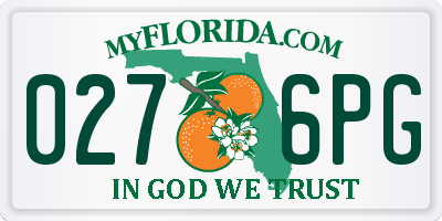 FL license plate 0276PG