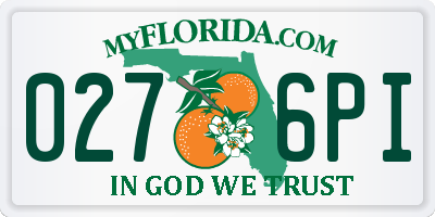 FL license plate 0276PI