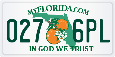 FL license plate 0276PL