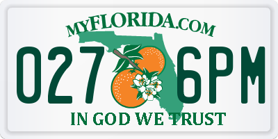 FL license plate 0276PM