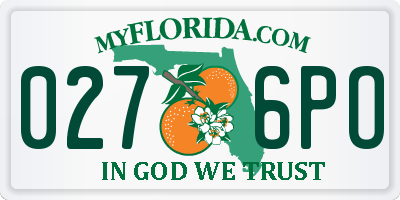 FL license plate 0276PO