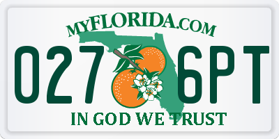 FL license plate 0276PT