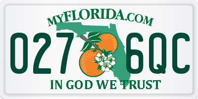 FL license plate 0276QC