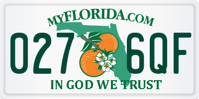 FL license plate 0276QF
