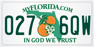 FL license plate 0276QW