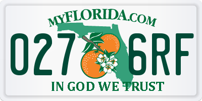 FL license plate 0276RF