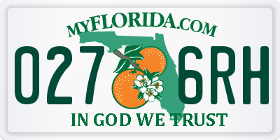 FL license plate 0276RH