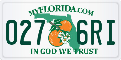 FL license plate 0276RI
