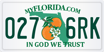 FL license plate 0276RK