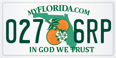 FL license plate 0276RP